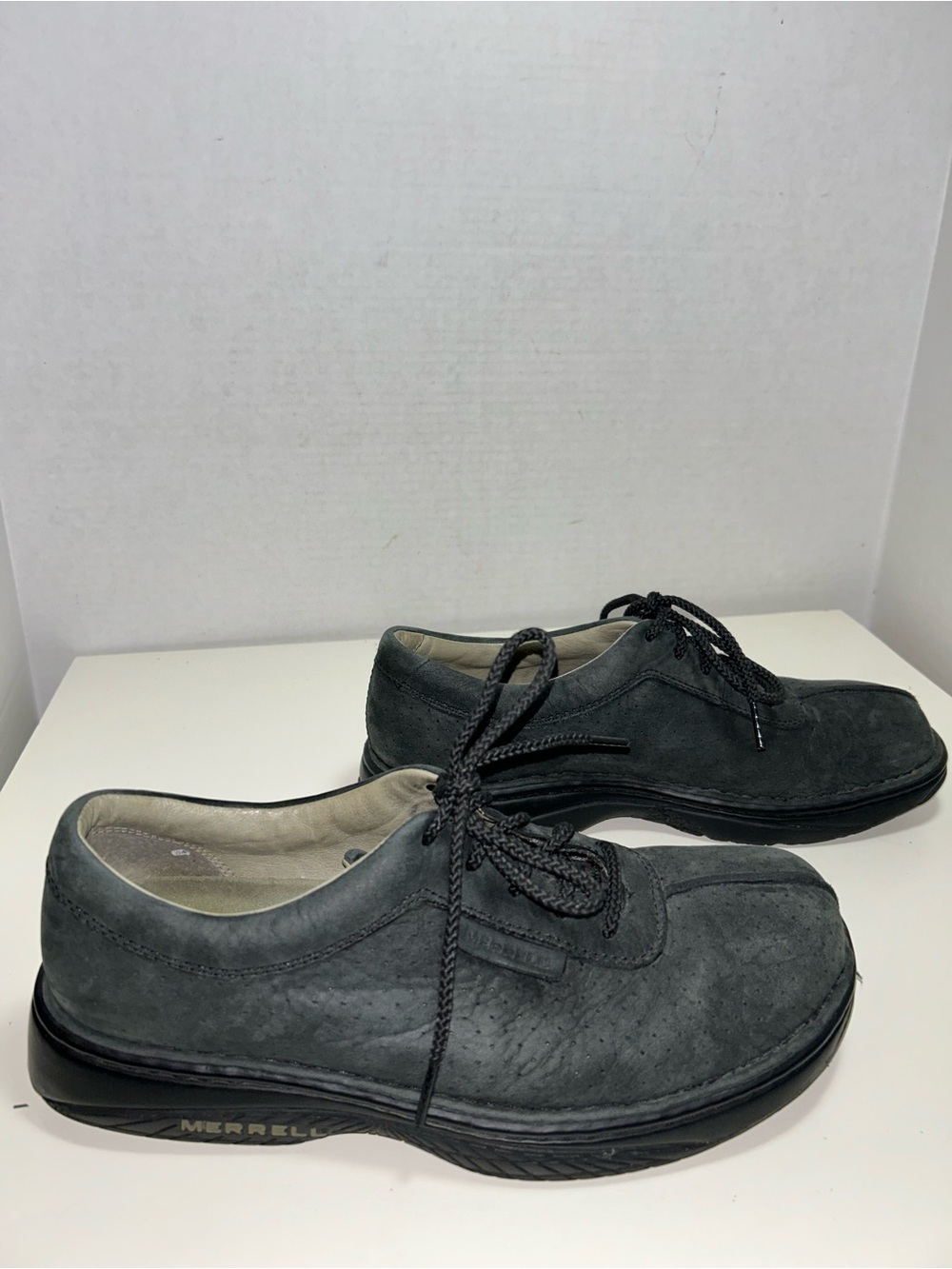 Merrell World Summit Black Perforated Leather Lace-Up Oxford Shoe